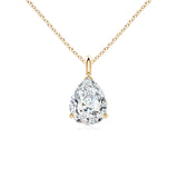 Pear Diamond Solitaire Pendant – 3 Prong Basket