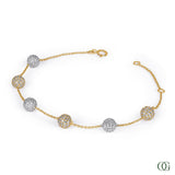 Two-Tone Diamond Pavé Bead Bracelet