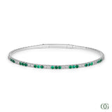 Diamond & Emerald Bangle in 14K & 18K Gold