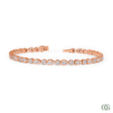 Diamond Pear and Round Shape Link Bracelet