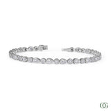 Diamond Pear and Round Shape Link Bracelet