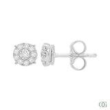 Dainty Round Diamond Earrings