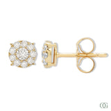Dainty Round Diamond Earrings