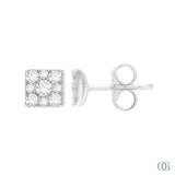 Dainty Square Lab Grown Diamond Stud Earring