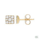 Dainty Square Diamond Stud Earring