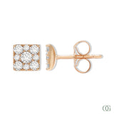 Dainty Square Diamond Stud Earring