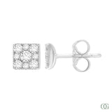 Dainty Square Diamond Stud Earring