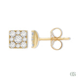 Dainty Square Diamond Stud Earring