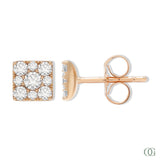 Dainty Square Diamond Stud Earring