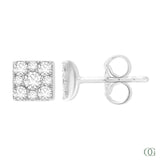 Dainty Square Lab Grown Diamond Stud Earring