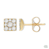 Dainty Square Lab Grown Diamond Stud Earring