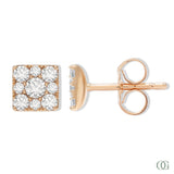Dainty Square Diamond Stud Earring