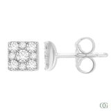 Dainty Square Lab Grown Diamond Stud Earring