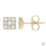 Dainty Square Lab Grown Diamond Stud Earring