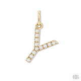 Lab Grown Diamond Letter Pendant - Y