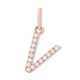 Lab Grown Diamond Letter Pendant - V